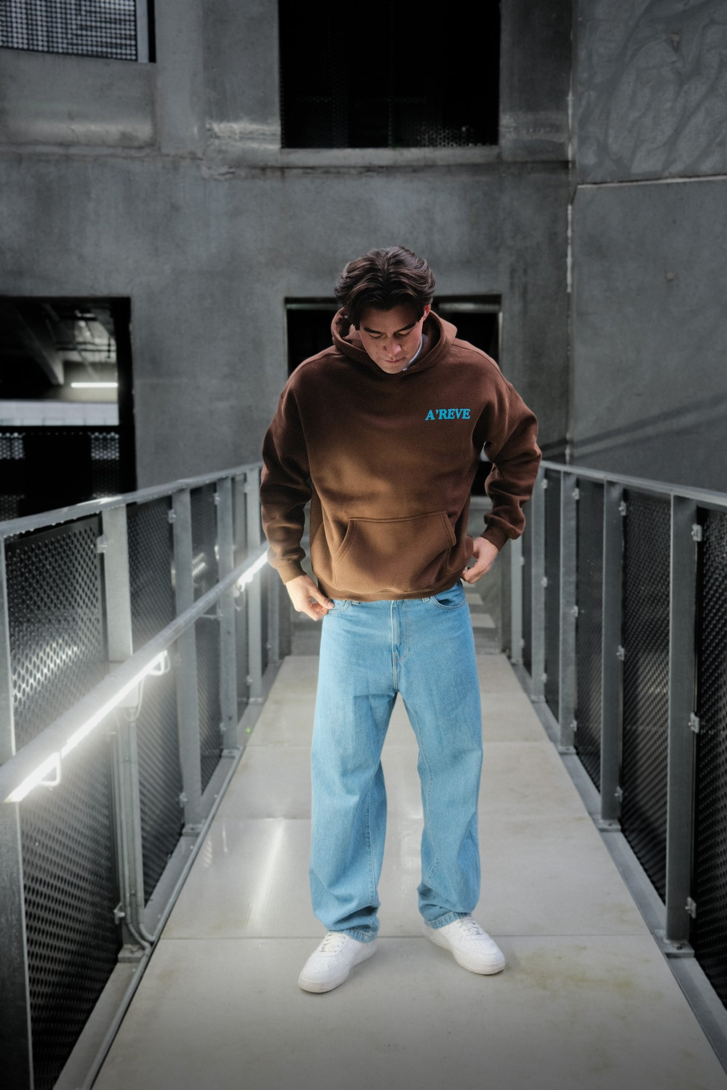 A'REVE Oversized Hoodie - Brown