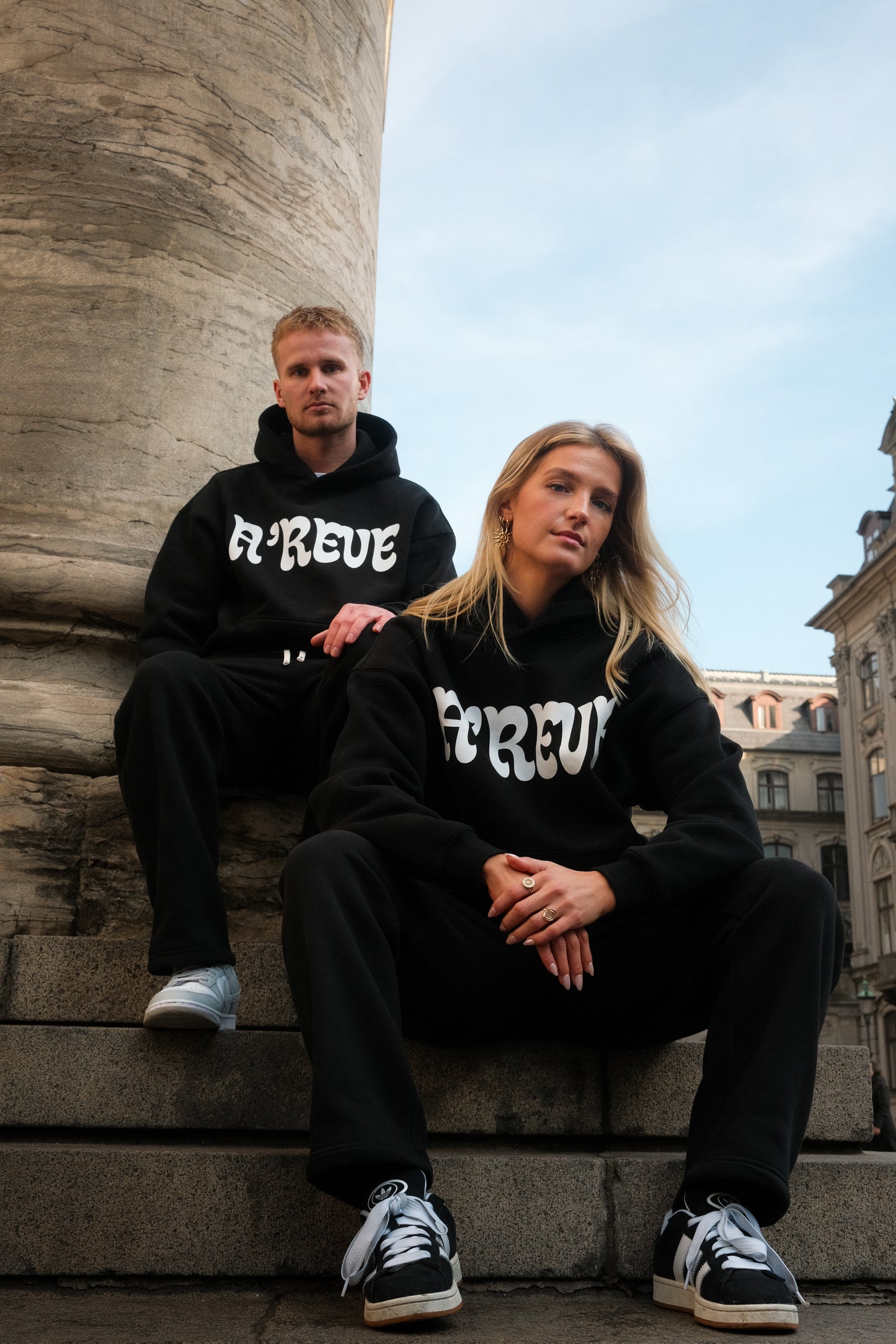 A'REVE Straight Leg Sweatpants - Unisex - Black