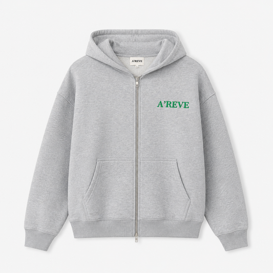 A’REVE Oversized Zip Hoodie - Grey