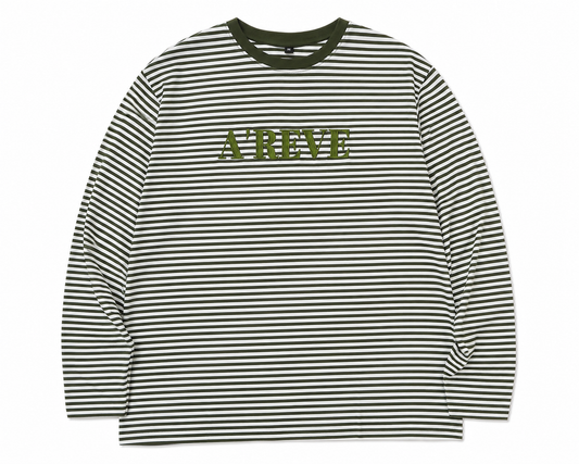Long sleeve, Unisex - Creme White/ Olive Green